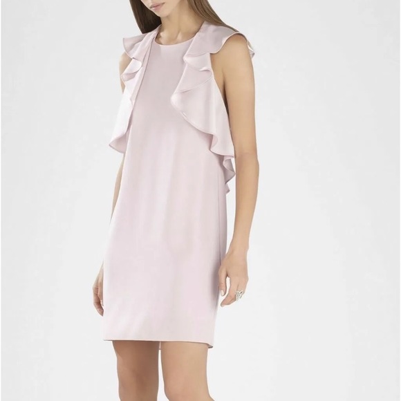 BCBGMAXAZRIA Jenni mini racer back dress with ruffle detail. Size medium - Picture 3 of 7